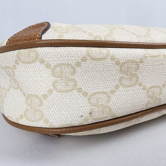 Vintage GUCCI Sherry GG Pattern Brown Leather Mini Shoulder Bag - Picture 7 of 13